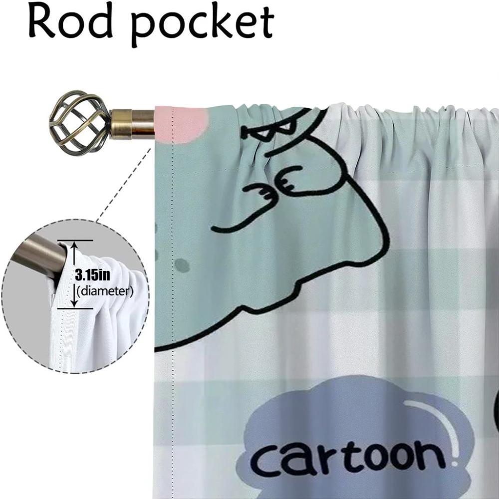 Anti-mosquito Curtains for Living Room Cute Dinosaur Window Curtain Shades Kitchen Curtains 2 Pieces Tulle for Bedroom Partition