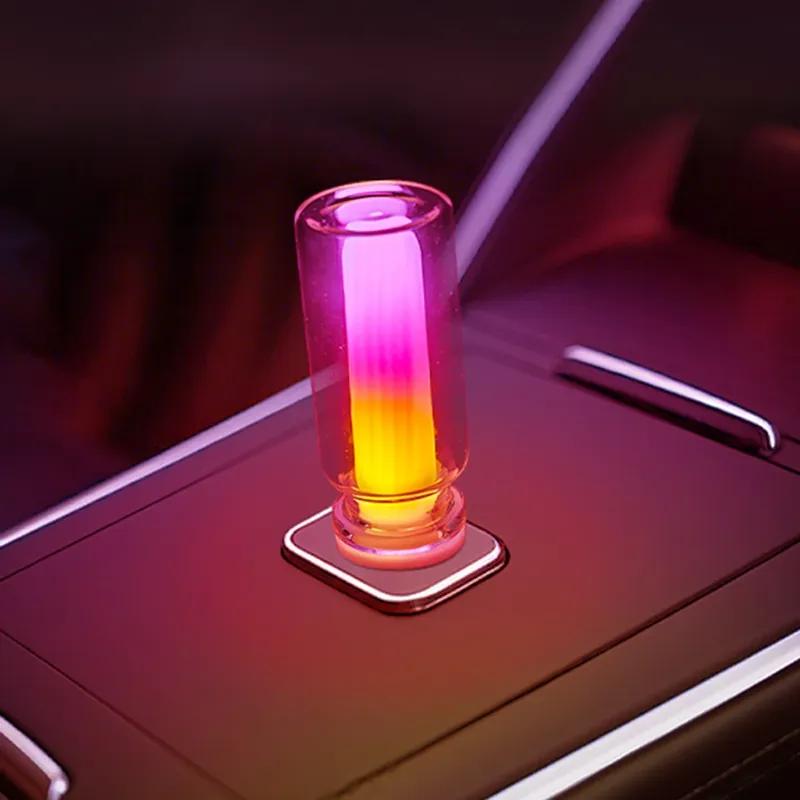 Car Retro 5V LED Bulbs Incandescent Atmosphere Ornament Light Universal USB LED Candle style Rainbow Color Atmosphere Lamp