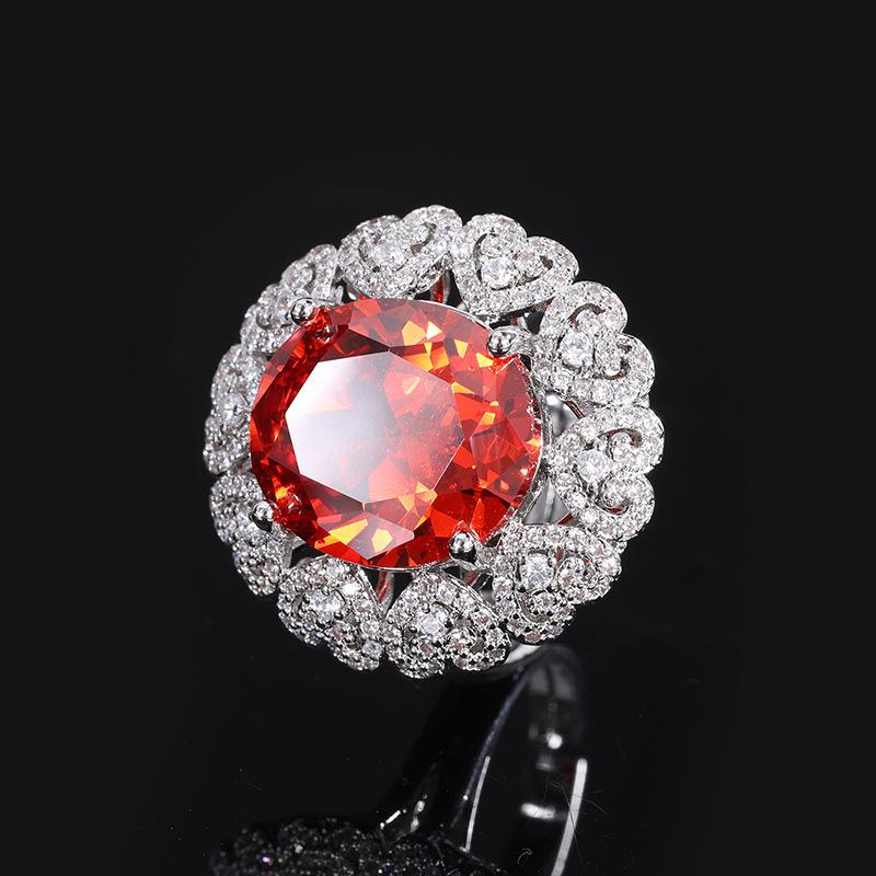 Комплект ювелирных изделий Рубиновое ожерелье Женский комплект Love Бриллиантовое кольцо Женские ювелирные изделия