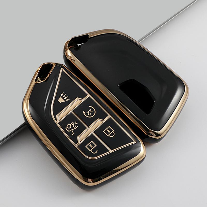 TPU Car Remote Key Case Cover Fob For Cadillac CT4 CT5 2020 2022 Smart Key Holder Shell 5Buttons Women Men Accessories