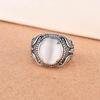 Zhenrong Retro Moonstone and Cat's Eye Stone Silver Ring