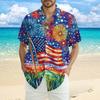 Мужская повседневная рубашка с короткими рукавами и принтом «День независимости»
