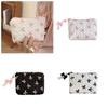 Bow Pendant Bow Cosmetic Bag Korean Style Coin Purse Makeup Organizer Balletcore Makeup Bag  Travel