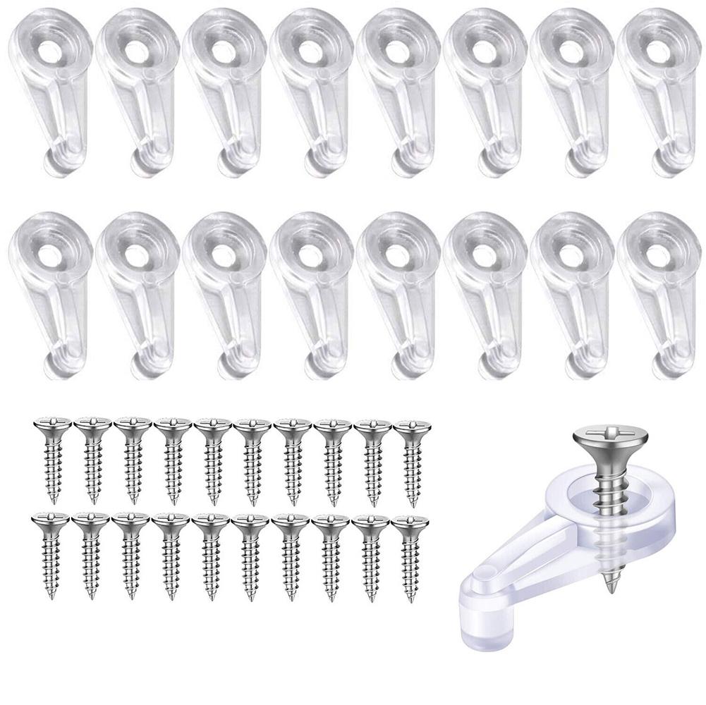 Functional Glass Retainer Clips 50PCS Non Slip Plastic Clips with Screws Suitable for Home Office Furniture Stores