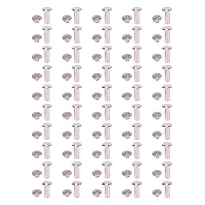50 пар 0,24x0,63x0,43 дюйма M5 Заклепочные гайки из нержавеющей стали с плоской круглой головкой, набор заклепок-шпилек для кожи