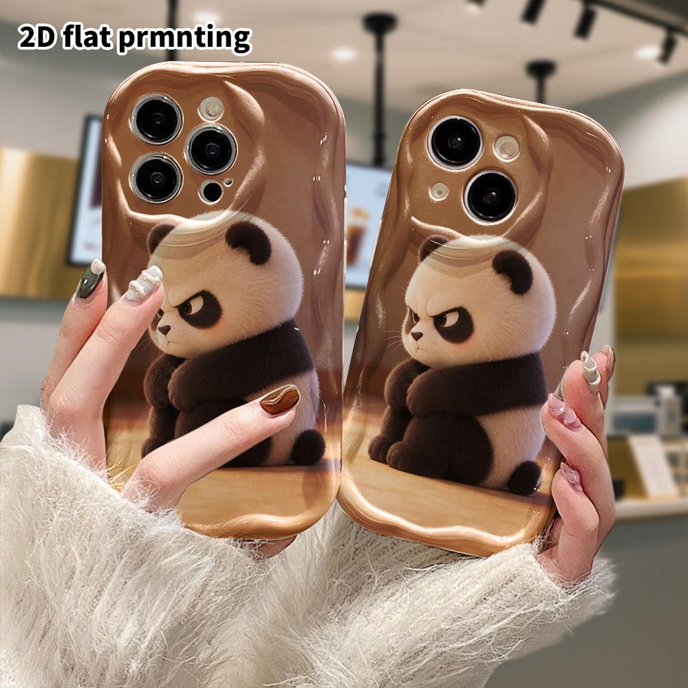 Phone Case: 2D flat, suitable for iPhone 18, 17, 16, 15, 14, 13, 12Pro protective case, angry panda, perfect Christmas and Halloween holiday gift