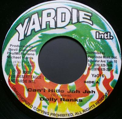 7-дюймовая пластинка DELLY RANKS - Can't Hide Jah Jah YA016 Yardie Int'l 2001 Ямайка Регги, Ска и Даб Б/У