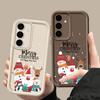 Чехол для телефона с принтом Санта-Клауса и снеговика для Samsung S24 Ultra S23 S22 S21 Plus S20 FE A55 A35 A54 A53 A52 A34 A14, противоударный мягкий чехол для телефона на Рождество