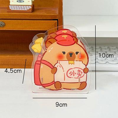 Креативный кавайный ящик для хранения ручек Capybara, прозрачный контейнер для ручек, многофункциональный настольный акриловый ящик для хранения канцелярских принадлежностей