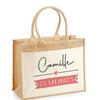 Sac De Plage - PLANETEE - Jute Avec Poche Camille En Vacances - Coton - 43x33 Cm - Multicolore