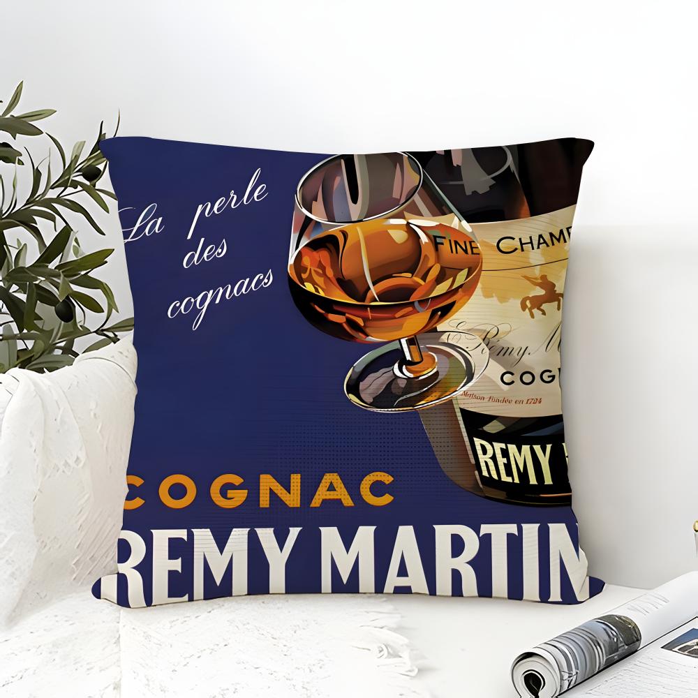 Classic Brandy Brands R-Remy Martin Pillow Case Cotton Linen Fabric Square Zipper Pillowcase Home Decorative Living Room
