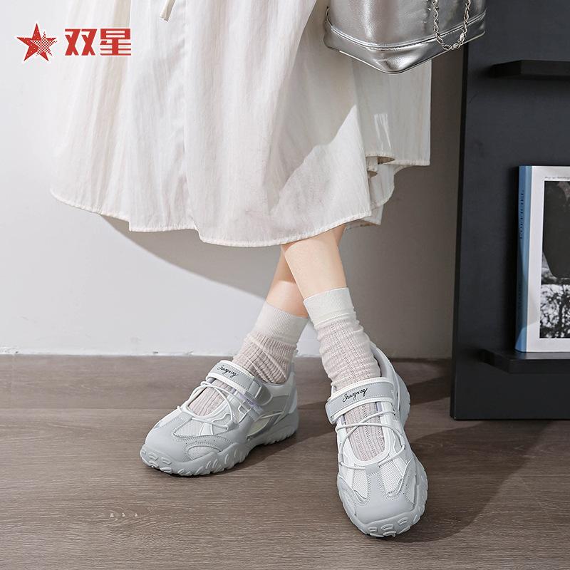 New Velcro summer Mary Jane shoes breathable sports single shoes ugly cute casual matching skirt