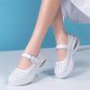 Fashion Genuine Leather Women Nurse Shoes Soft Soles Hollow Out Breathable Comfortable Non Slip Wedges White Ladies Loafers Work Shoes