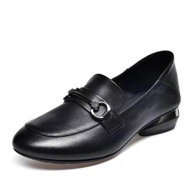 Кожаные туфли для женщин. Женские мокасины с мягкой подошвой. Высококачественная повседневная обувь в британском стиле. Модные удобные женские туфли.