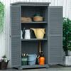 39.5 x 79cm Fir Wood Garden Shed - Grey