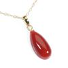 Red Coral Pendant Drop K18 Yellow Gold Undyed