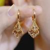 Elegant Gold French Earrings: Autumn/Winter Shimmering Diamond Fashion
