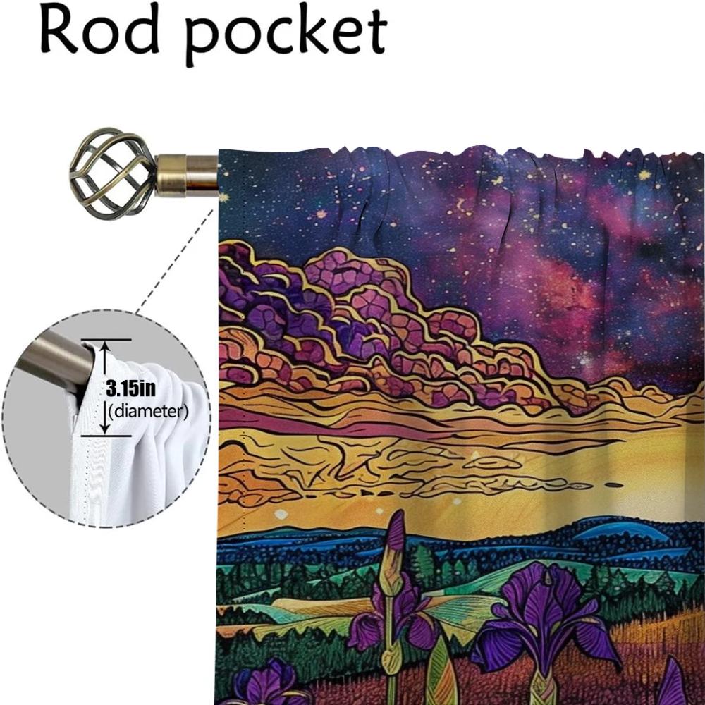 Фиолетовые цветы ириса Шторы для гостиной Шторы для комнаты 2 панели Домашний интерьер Шторы Хэллоуин украшения Перегородка