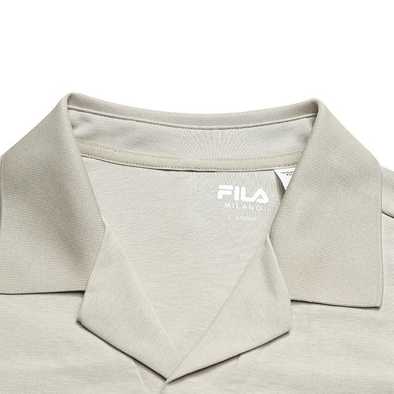 Fila Серия Milano Модный Классический Ретро Повседневный Универсальный Удобный Вязаный Свободный Короткий Рукав Рубашка-Поло Мужские топы Пепельно-Серый F11M625136FGY