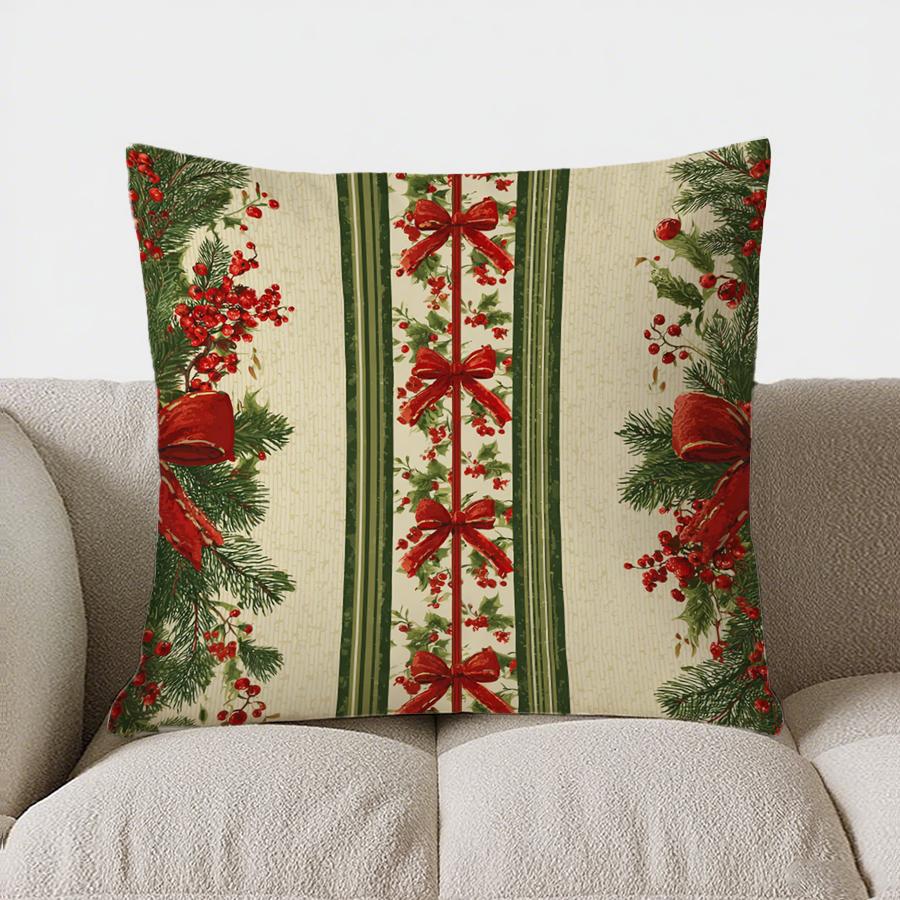 Modern Red & Gray Square Pattern Throw Pillow Cover With Short Plush Print For Living Room Sofa Decoration Cushion Cover