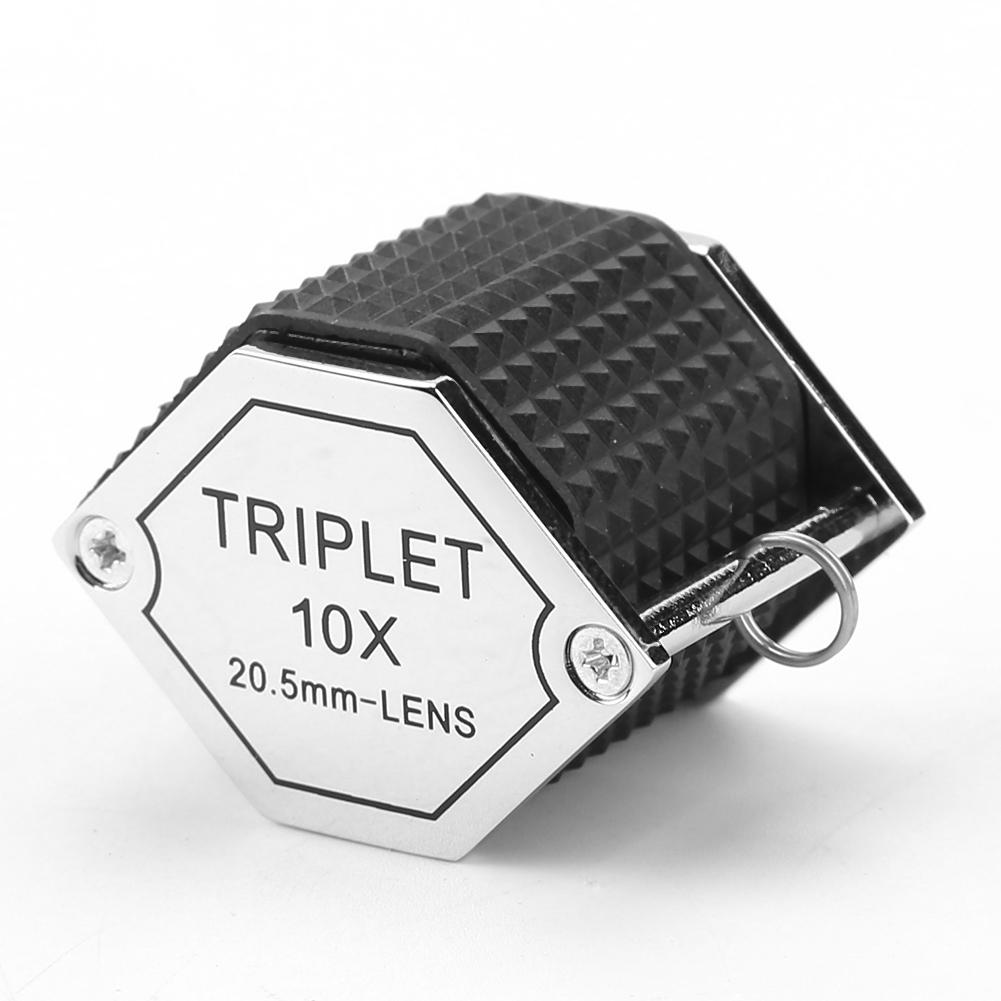 10X Metal Folding Magnifier High-Definition Jewelry Mirror Antique Diamond Jade Appraisal Collection Magnifying Glass Triplet