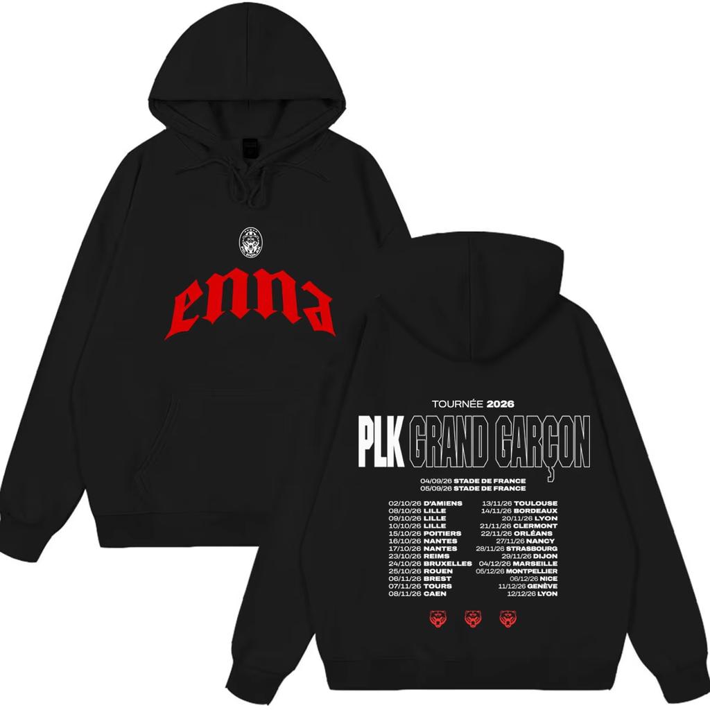 Горячая Распродажа Худи с Графическим Принтом Rapper PLK Grand Garcon 2026 Tour Мужская Женская Харадзюку Хип-Хоп Панк Мягкая Толстовка Свободная Уютная и Универсальная