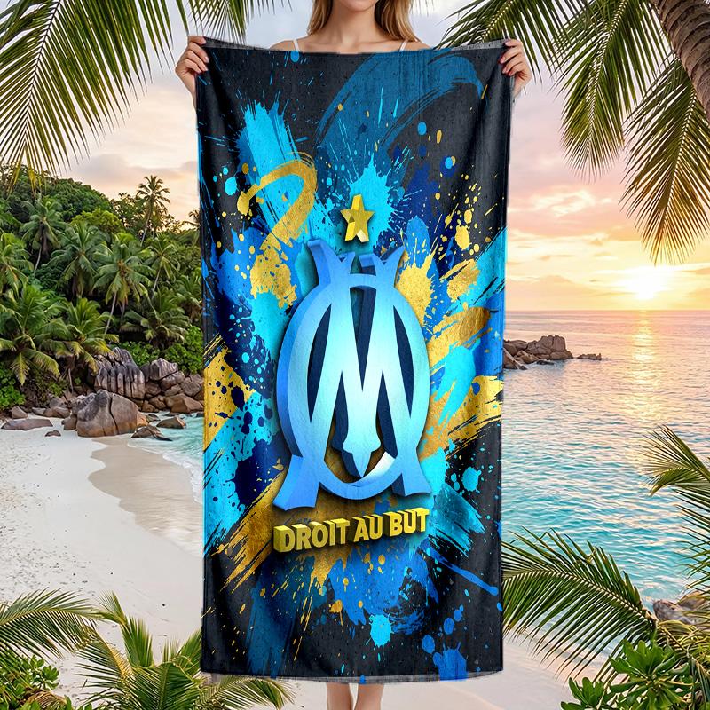 Olympique Lyonnais FC print Quick Dry Beach Towel Microfiber Absorbent Portable Travel Swimming Towel