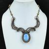 Owyhee Opal Necklace Handmade Jewelry, 999 Copper Wire Wrapped Necklace Designer Gemstone Jewelry Adjustable Chain Necklace Gift For Mom