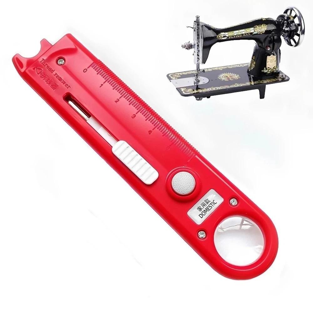 Built-In Ruler Needle Threader 4 in 1 Quick Threading Tool Automatic Threader for Elderly