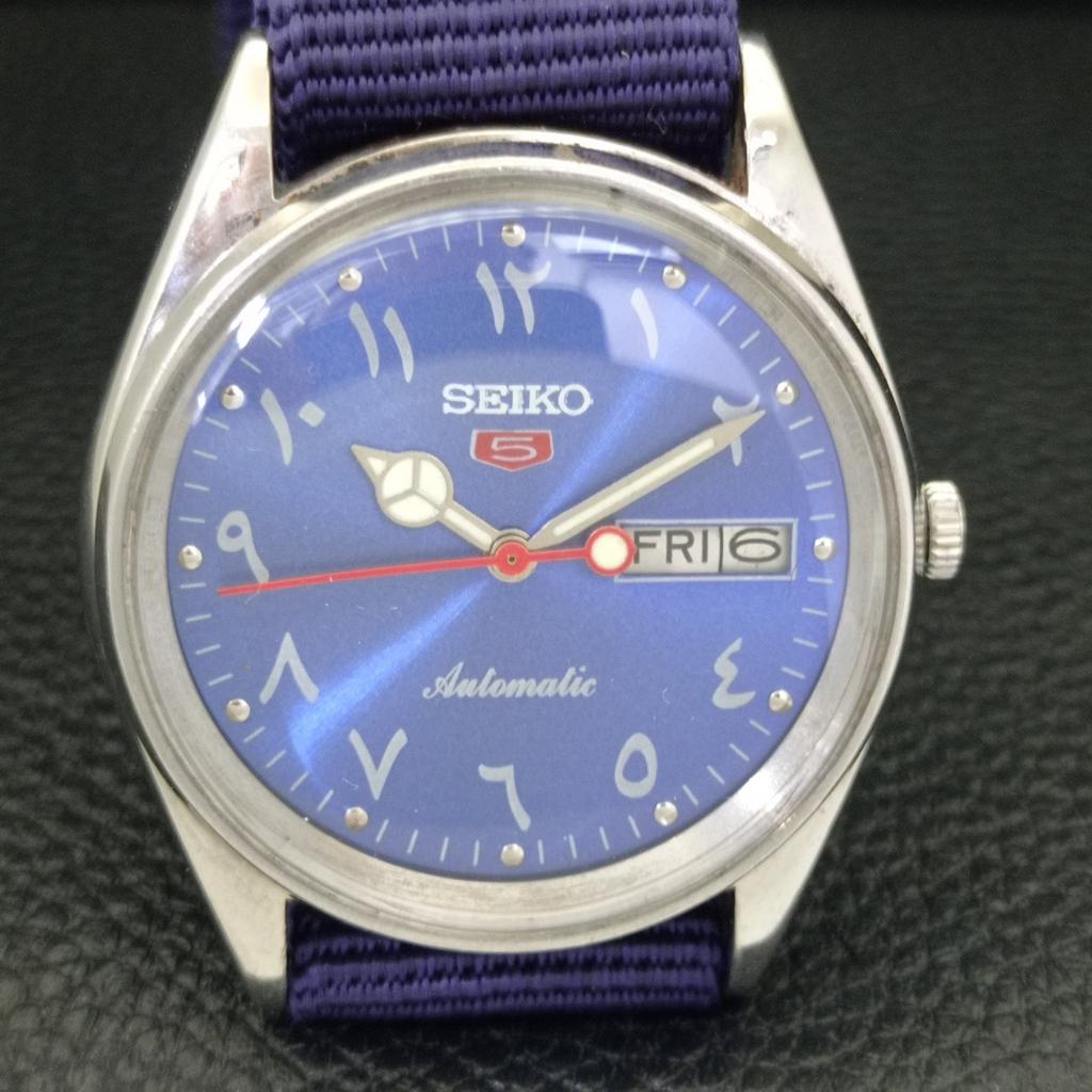ВИНТАЖНЫЕ МУЖСКИЕ ЧАСЫ SEIKO 5 AUTOMATIC 6309A ЯПОНИЯ С АРАБСКИМ СИНИМ ЦИФЕРБЛАТОМ a701550-5