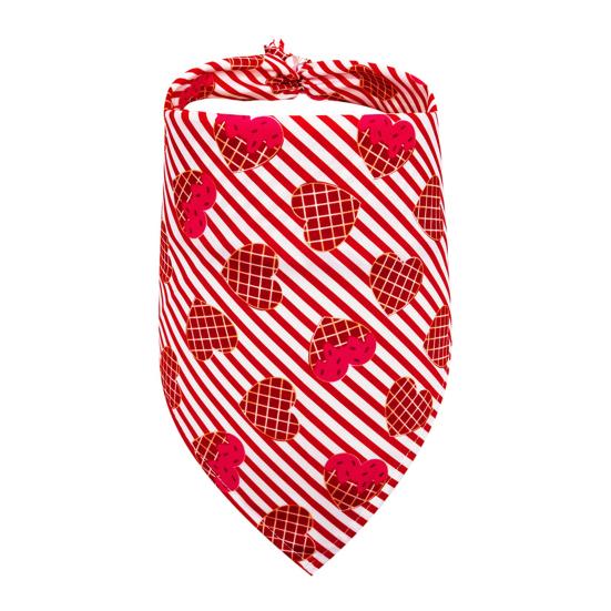 Valentine's Day Dog Bandana Dog Heart Prints Cute Triangular Bib with Love Pet Scarf for Small