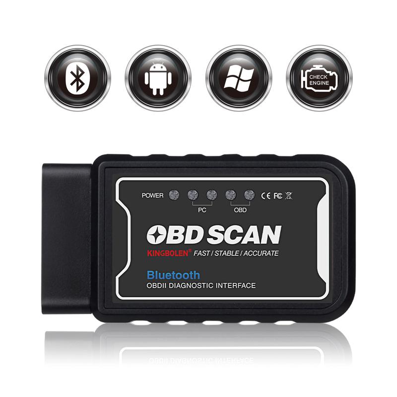 KINGBOLEN ELM327 Bluetooth V1.5 PIC18F25K80 Chip OBD2 Scanner Code Reader Car Diagnostic Tool Auto Scan for Android Windows