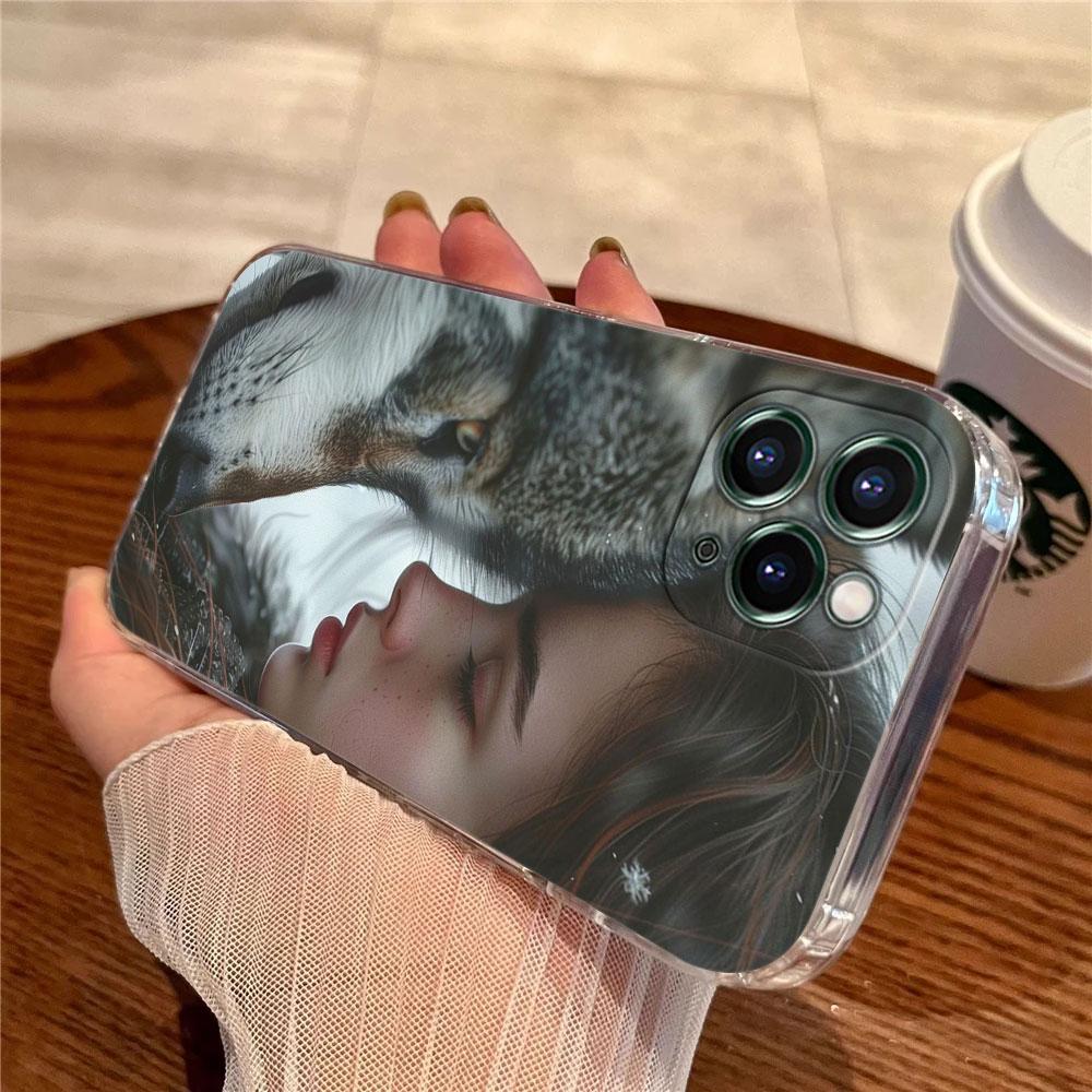 The Wolf Lion Cat Transparent Case For Apple iPhone 17 16 15 14 13 12 11 Pro Max Plus 16E 17Air 17Pro Phone Cover Silicone Funda