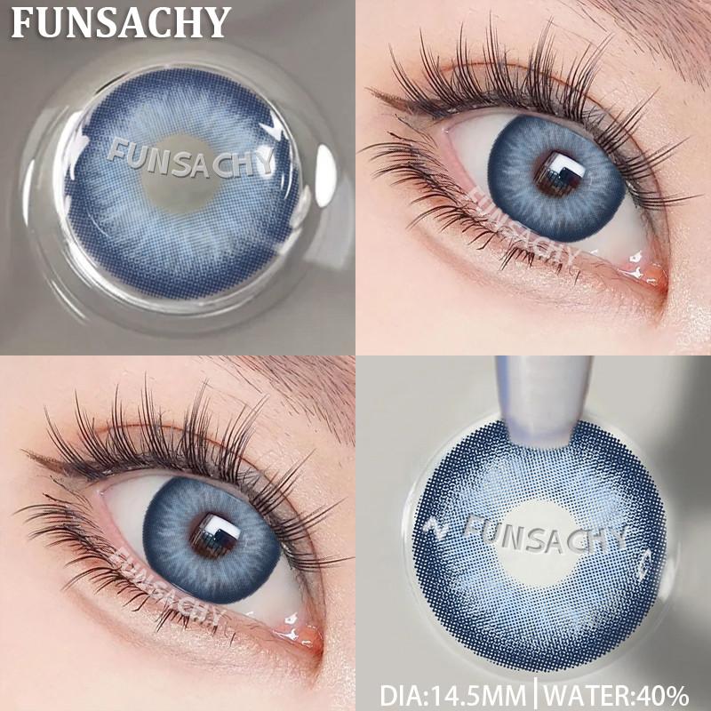 FUNSACHY Новые цветные контактные линзы для глаз 1 пара Натуральные модные контактные линзы Сине-серые линзы для глаз Ежегодная косметика для учеников
