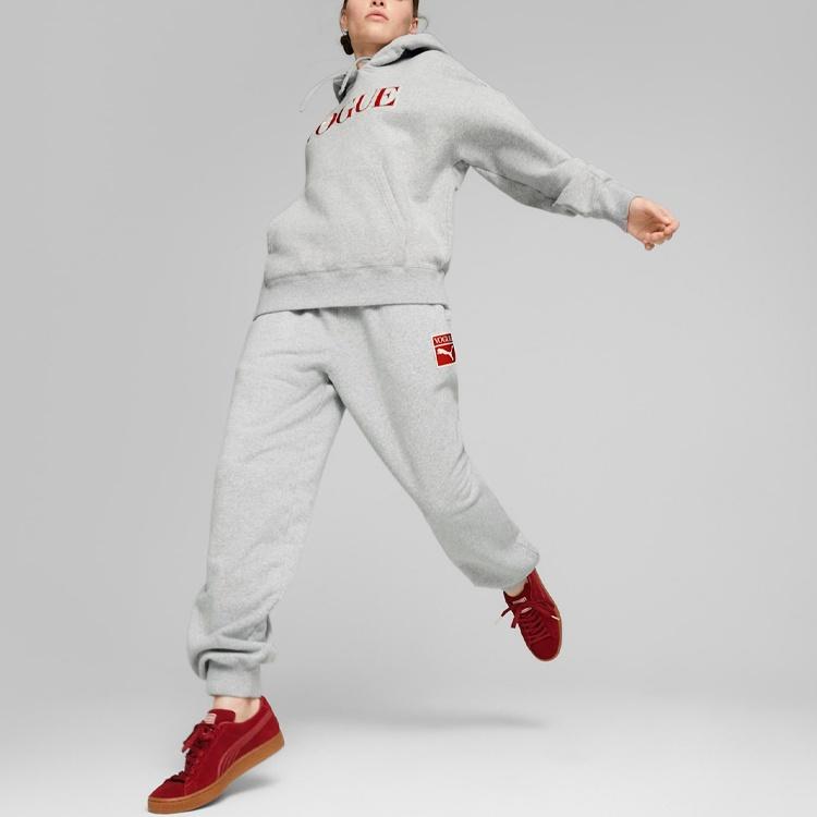 Puma X VOGUE Puma X VOGUE Трикотажные спортивные штаны Женские Серые Умеренно зауженные штаны 536693-04