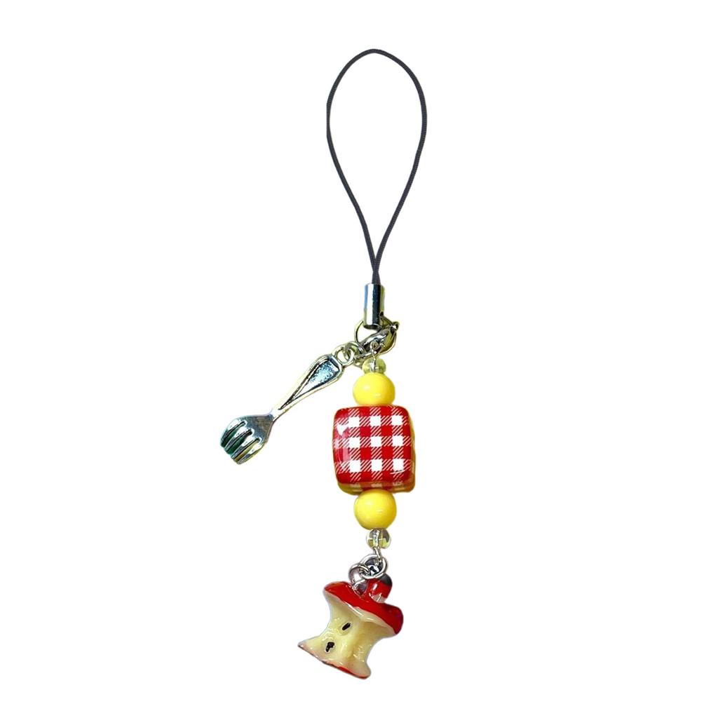 Bowknot Phone Charm Beaded Phone Pendant Fashion Keychain Bag Pendant Fruit Camera Pendant Perfect Gift for Women Girl