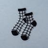 1 Pair Women Socks  Summer 15 Styles Harajuku Thin Transparent Sock Striped Plaid Dots Breathable Funny Socks Casual Ankle Socks