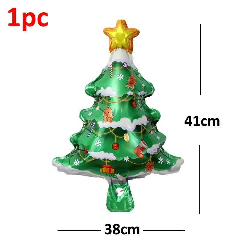1-15 шт. Рождественские воздушные шары Алюминиевая фольга Рождественская елка Пряничный человечек Санта Клаус Воздушный шар Детские игрушки Рождественская вечеринка по случаю дня рождения Праздничное украшение
