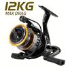 Lightweight Travel Spin Fishing Reel - Maximum Drag In Folding Handle Anti-corrosion Durable Dual Water Use Portable Suitable for Outdoor Fishing