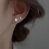 Простые серьги-гвоздики для пирсинга для женщин, Звезда, Луна, циркон, серебряный цвет, иглы для козелка, хряща, асимметрия, Pendiente, ювелирные изделия