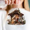 Christmas Pendant Ornament Jesus Family Prayer Scene Pendant Bright Colored Religious Symbol