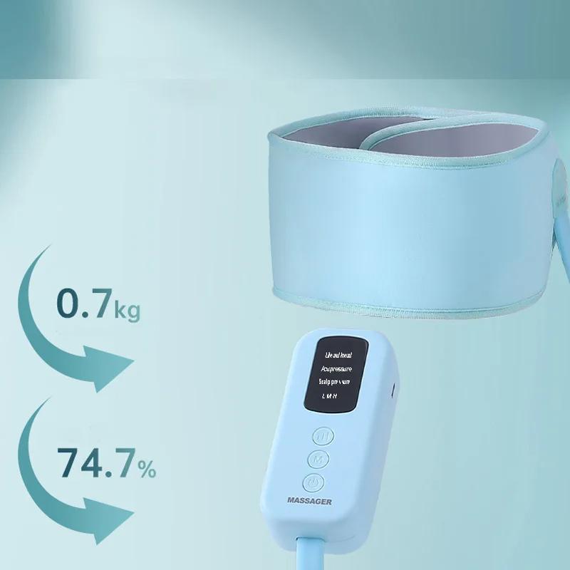 Электрический массажер для головы с давлением воздушной подушки и нагревом, 360-градусный обхватывающий массажер для кожи головы для глубокого расслабления и снятия стресса