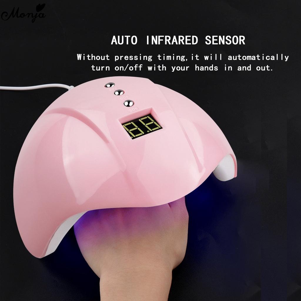 monja 10 шт., набор гель-лаков для ногтей, 36 Вт, УФ-светодиодная лампа, 8 мл, базовое верхнее покрытие, лак для ногтей, наклейки со стразами, украшение, маникюрный набор