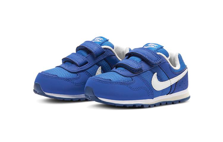 Nike MD Runner Тканевые Нескользящие Износостойкие Низкие Кроссовки для Бега Сине-Белые Для Младенцев и Малышей 652966-424