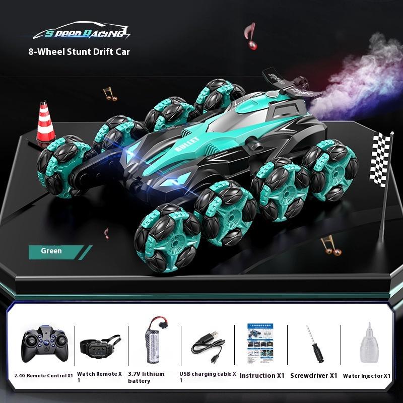 Eight Wheel Stunt Remote Control Car Gesture Induction Drift Spray Swing Arm Climbing Rotary Charging Motor Racing Toy Gift