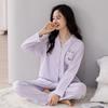 Пижама женская из чистого хлопка с длинным рукавом, женская тонкая большого размера, женский осенне-зимний комплект для дома