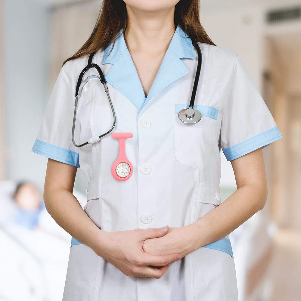 Women Multi Colors Lapel Watches with Second Hand Silicone Fob Clip On Nurse Watch Nursing