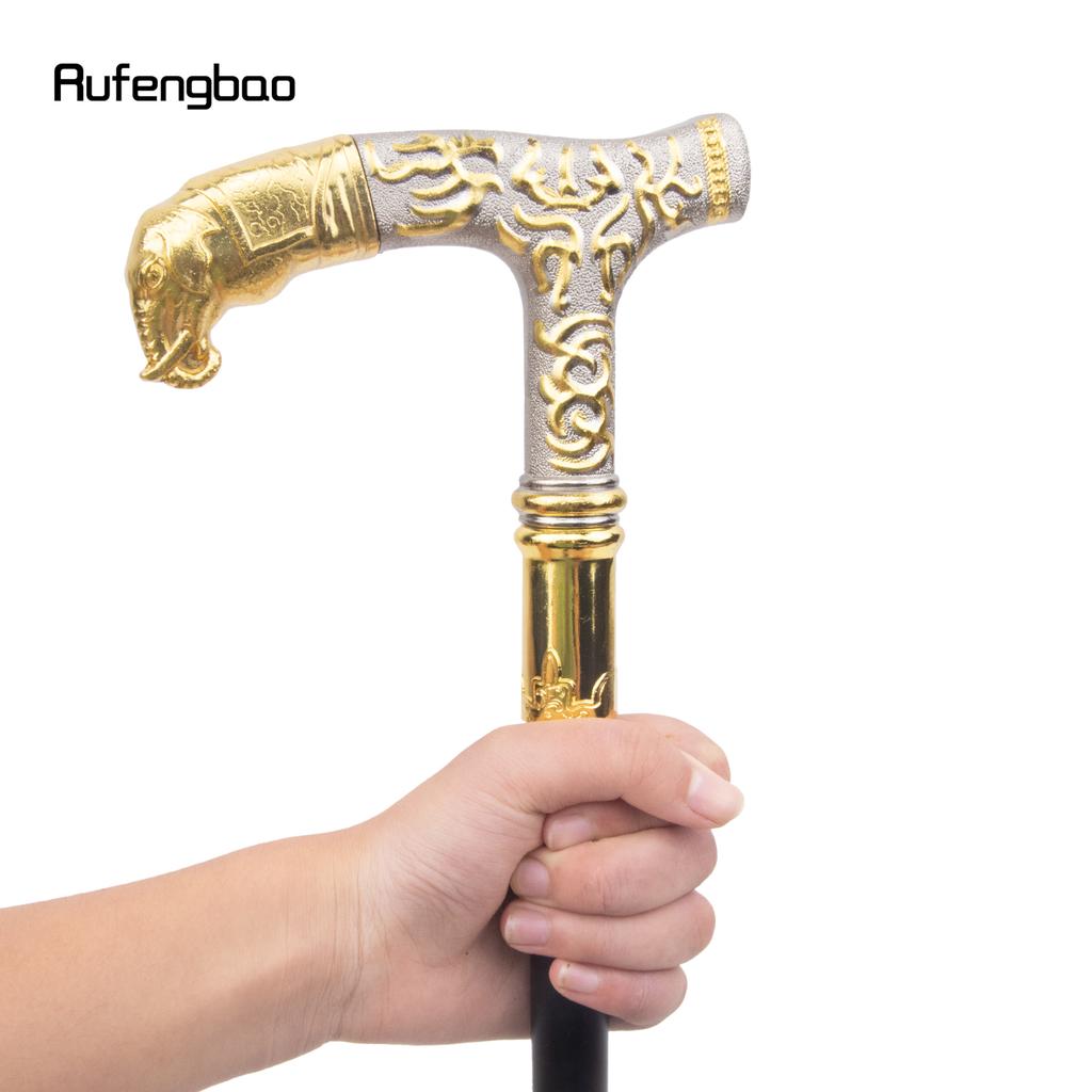 Золотисто-белая ручка в виде слона, роскошный узор, трость для вечеринки, модная элегантная трость, декоративная насадка-трость, посох 93 см