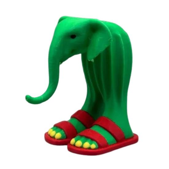 Фигурка слона в пустыне, 3D-печатный кактус, украшение в виде слона, красные тапочки, мультяшная статуя слона, скульптура, украшение