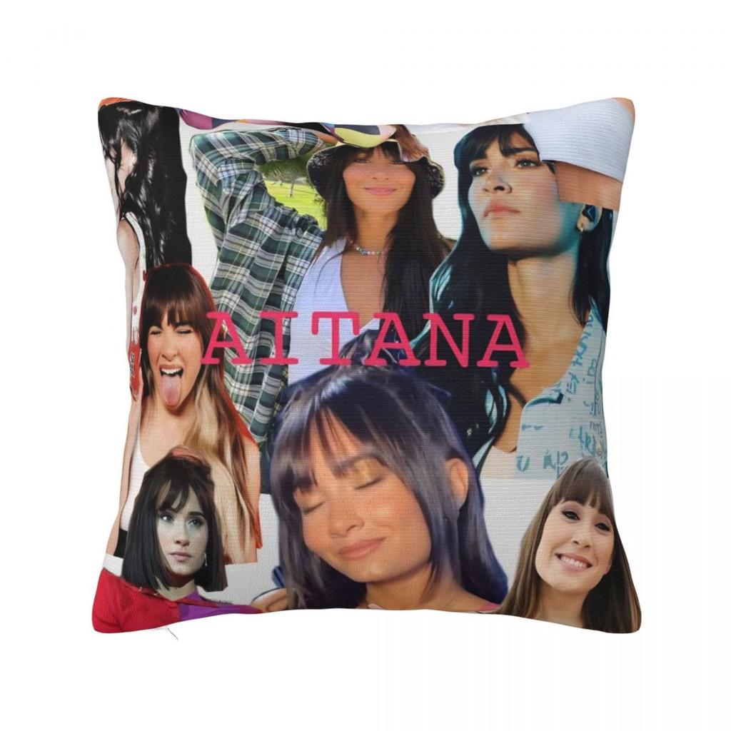 Aitana Spanish Music Singer Photo Pattern Pillow Cover Cushion Cover Square Pillow Case Morden Pillowcases For Living Room Chair